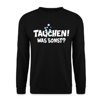 apnoe tauchen was sonst oxygen taucher - Unisex Pullover - Schwarz - Vorne - Alina (178cm) & Michal (187cm)