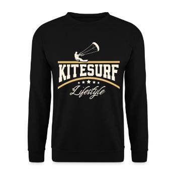 Kitesurfen Kitesurf Kitesurfer Kiteboard - Unisex Pullover - Schwarz - Vorne - Alina (178cm) & Michal (187cm)