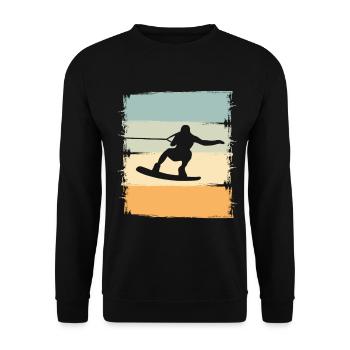 Wakeskaten Wakeskating Wakeskater Wakeboard - Unisex Sweatshirt - black - Front - Alina (178cm) & Michal (187cm)