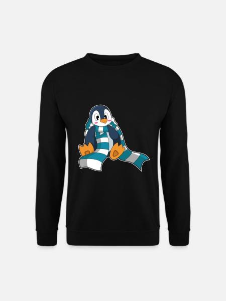 Pinguin Winter Schal - Unisex Pullover - Schwarz