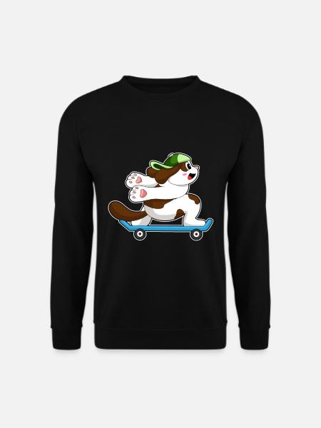 Dog Skater Skateboard - Unisex Sweatshirt - black