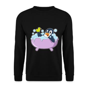 Baignoire de bain Penguin - Sweat-shirt Unisexe - noir - Devant - Alina (178cm) & Michal (187cm)