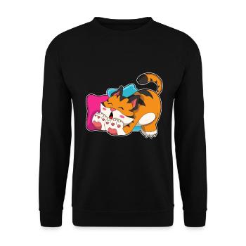 Süßer Tiger  - Unisex Pullover - Schwarz - Vorne - Alina (178cm) & Michal (187cm)