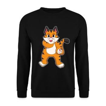 Lustiger Tiger  - Unisex Pullover - Schwarz - Vorne - Alina (178cm) & Michal (187cm)