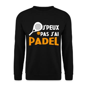 Je Peux Pas J'ai Padel Cadeau Pour Joueur De Padel - Sweat-shirt Unisexe - noir - Devant - Alina (178cm) & Michal (187cm)