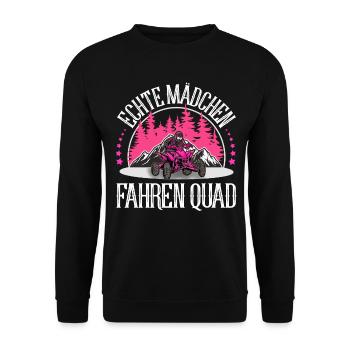 Quad ATV Offroad Quadfahrer - Unisex Pullover - Schwarz - Vorne - Alina (178cm) & Michal (187cm)