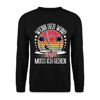 Windsurfen Windsurfer Windsurf - Unisex Pullover - Schwarz - Vorne - Alina (178cm) & Michal (187cm)