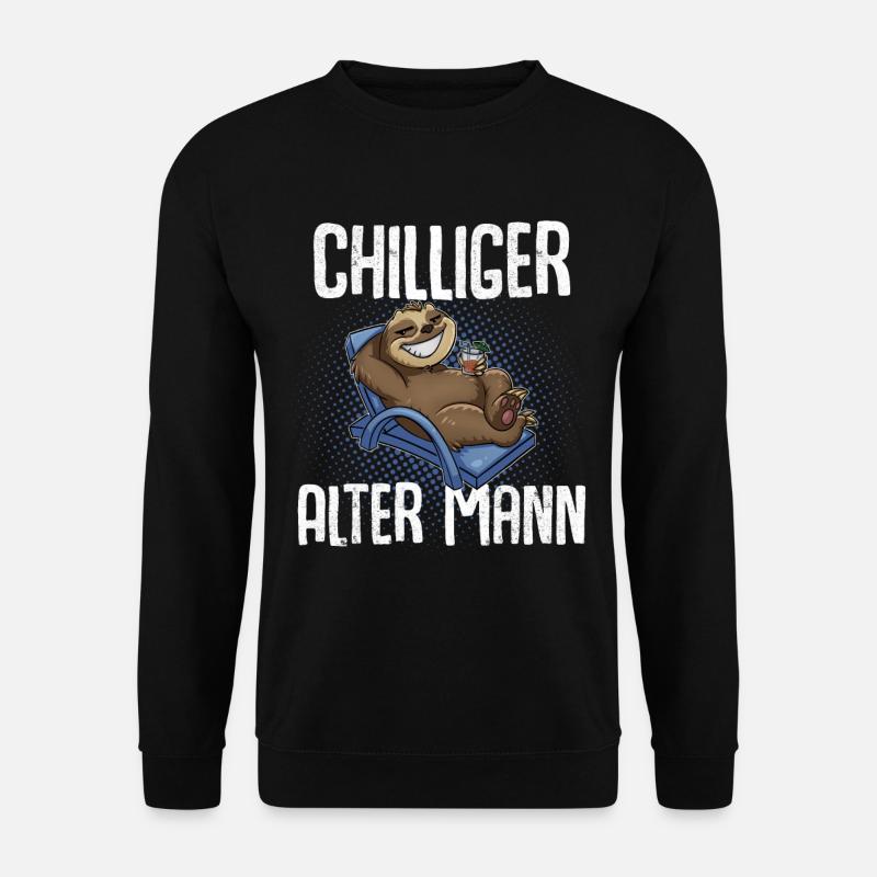 Chilliger Alter Mann Opa - Unisex Pullover - Schwarz
