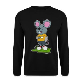 Maus Tasse - Unisex Pullover - Schwarz - Vorne - Alina (178cm) & Michal (187cm)