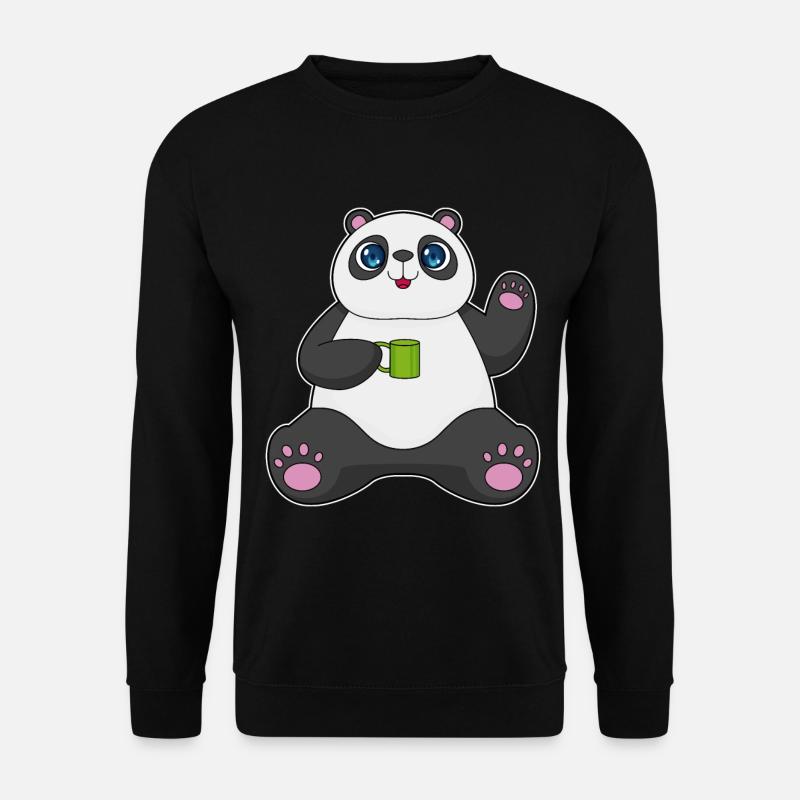 Panda Becher - Unisex Pullover - Schwarz