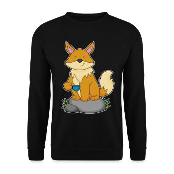 Fuchs Tasse - Unisex Pullover - Schwarz - Vorne - Alina (178cm) & Michal (187cm)