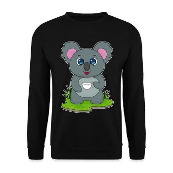 Koala Tasse - Unisex Pullover - Schwarz - Vorne - Alina (178cm) & Michal (187cm)