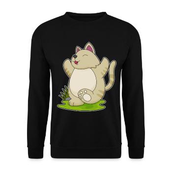 Gymnastique de fitness yoga pour chats - Sweat-shirt Unisexe - noir - Devant - Alina (178cm) & Michal (187cm)