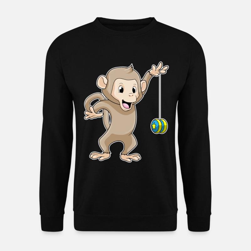 Affe mit Jojo - Unisex Pullover - Schwarz