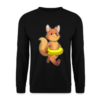 Fuchs Schwimmen Schwimmring Sommer - Unisex Pullover - Schwarz - Vorne - Alina (178cm) & Michal (187cm)