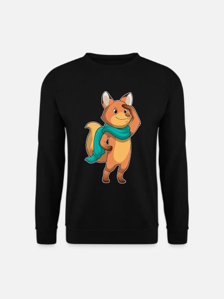 Fox Scarf - Unisex Sweatshirt - black