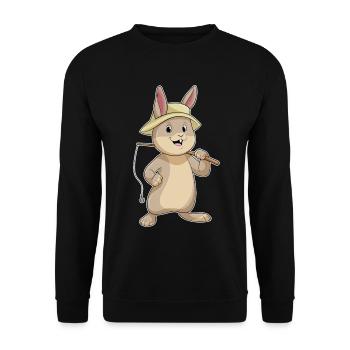 Bunny Angler Fishing Rod Fishing Rod - Unisex Sweatshirt - black - Front - Alina (178cm) & Michal (187cm)