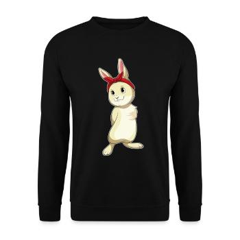 Bunny Hair Bow - Unisex Sweatshirt - black - Front - Alina (178cm) & Michal (187cm)