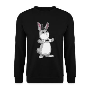 Bunny Gentleman Top Hat - Unisex Sweatshirt - black - Front - Alina (178cm) & Michal (187cm)