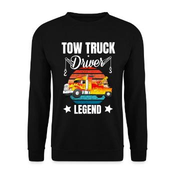 Abschlepper LKW Abschleppfahrzeug Fahrer Legende - Unisex Pullover - Schwarz - Vorne - Alina (178cm) & Michal (187cm)