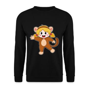 Affe Mädchen Kostüm - Unisex Pullover - Schwarz - Vorne - Alina (178cm) & Michal (187cm)
