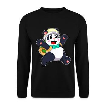 Panda Schüler Rucksack Schule - Unisex Pullover - Schwarz - Vorne - Alina (178cm) & Michal (187cm)