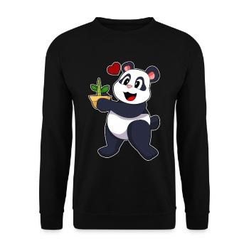 Panda Bambus - Unisex Pullover - Schwarz - Vorne - Alina (178cm) & Michal (187cm)