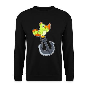 Ancre Perroquet - Sweat-shirt Unisexe - noir - Devant - Alina (178cm) & Michal (187cm)