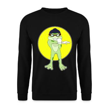 Frosch Schwimmen Schwimmbrille Sommer - Unisex Pullover - Schwarz - Vorne - Alina (178cm) & Michal (187cm)