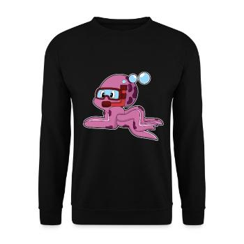 Krake Taucher Schnorchel Tauchen - Unisex Pullover - Schwarz - Vorne - Alina (178cm) & Michal (187cm)
