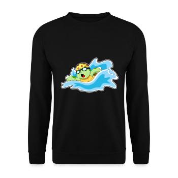 Schildkröte Schwimmen Schwimmbrille Sommer - Unisex Pullover - Schwarz - Vorne - Alina (178cm) & Michal (187cm)