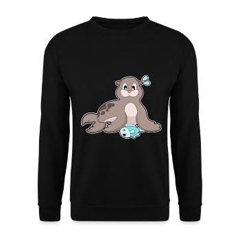Seal Fish - Unisex Sweatshirt - black - Front - Alina (178cm) & Michal (187cm)