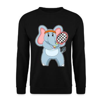 Raquette de tennis éléphant - Sweat-shirt Unisexe - noir - Devant - Alina (178cm) & Michal (187cm)