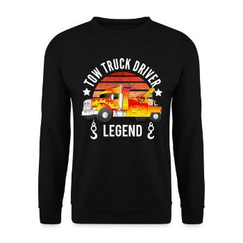 Tow truck driver legend - Unisex Sweatshirt - black - Front - Alina (178cm) & Michal (187cm)