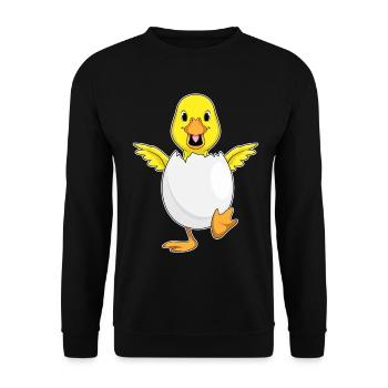 Duck Eggshell - Unisex Sweatshirt - black - Front - Alina (178cm) & Michal (187cm)