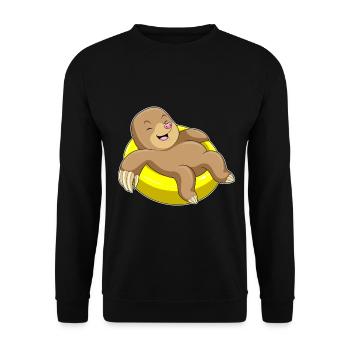 Mole Swimming Swim Ring Summer - Unisex Sweatshirt - black - Front - Alina (178cm) & Michal (187cm)
