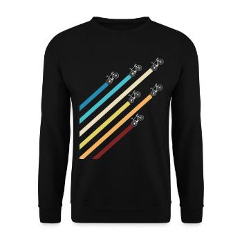 Road bike bike with colorful stripes - Unisex Sweatshirt - black - Front - Alina (178cm) & Michal (187cm)