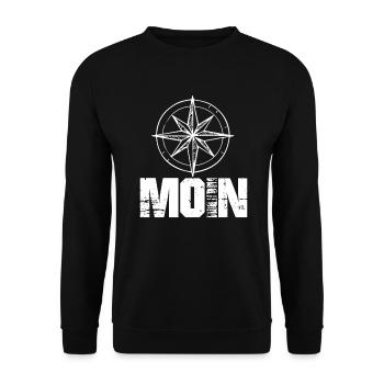 Moin Anker Shirt Nordsee Style Geschenk Gift - Unisex Pullover - Schwarz - Vorne - Alina (178cm) & Michal (187cm)