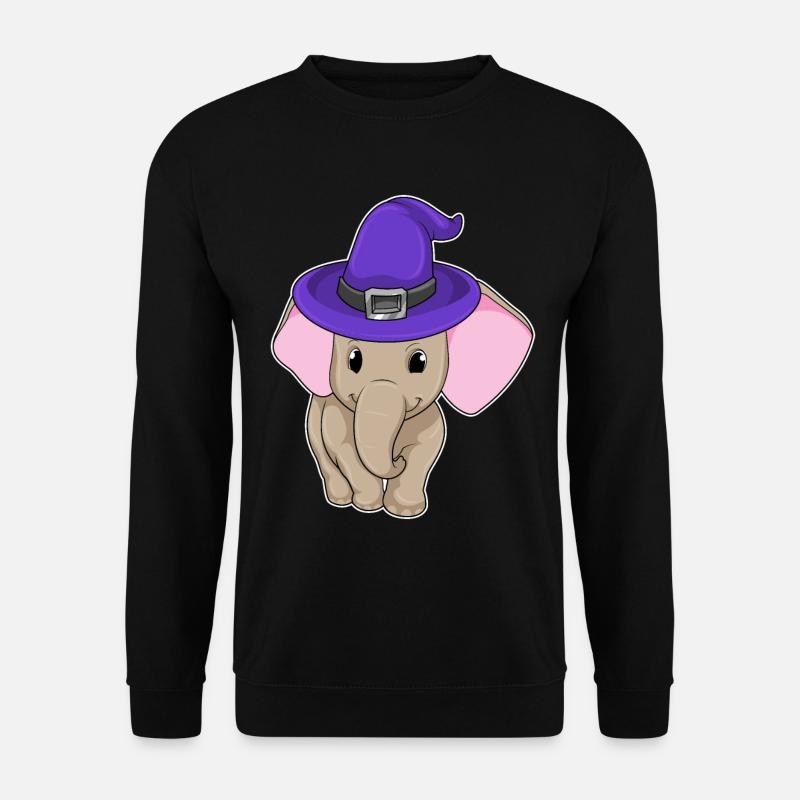 Elefant als Zauberer - Unisex Pullover - Schwarz