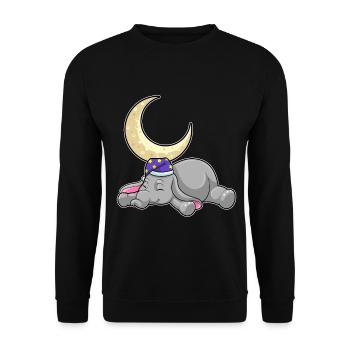 Elephant Moon - Unisex Sweatshirt - black - Front - Alina (178cm) & Michal (187cm)