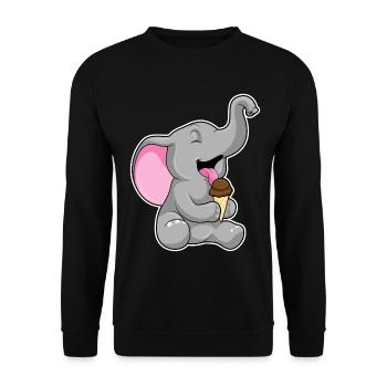 Elefant Waffeleis - Unisex Sweatshirt - black - Front - Alina (178cm) & Michal (187cm)