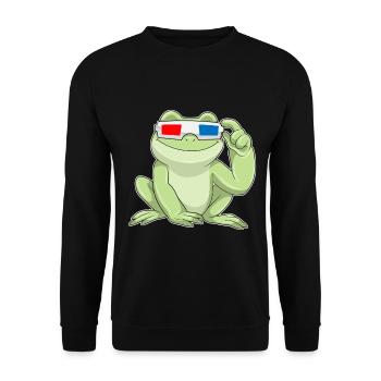 Frog Glasses - Unisex Sweatshirt - black - Front - Alina (178cm) & Michal (187cm)