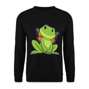 Frog Butterfly Wings - Unisex Sweatshirt - black - Front - Alina (178cm) & Michal (187cm)