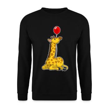 Giraffe Balloon - Unisex Sweatshirt - black - Front - Alina (178cm) & Michal (187cm)
