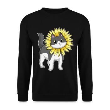Tournesol chat - Sweat-shirt Unisexe - noir - Devant - Alina (178cm) & Michal (187cm)