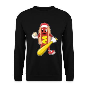 Hotdog Baseball Baseball Bat - Unisex Sweatshirt - black - Front - Alina (178cm) & Michal (187cm)