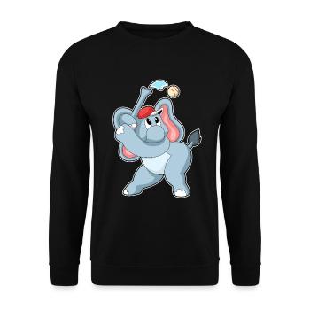 Elephant Baseball - Sweat-shirt Unisexe - noir - Devant - Alina (178cm) & Michal (187cm)
