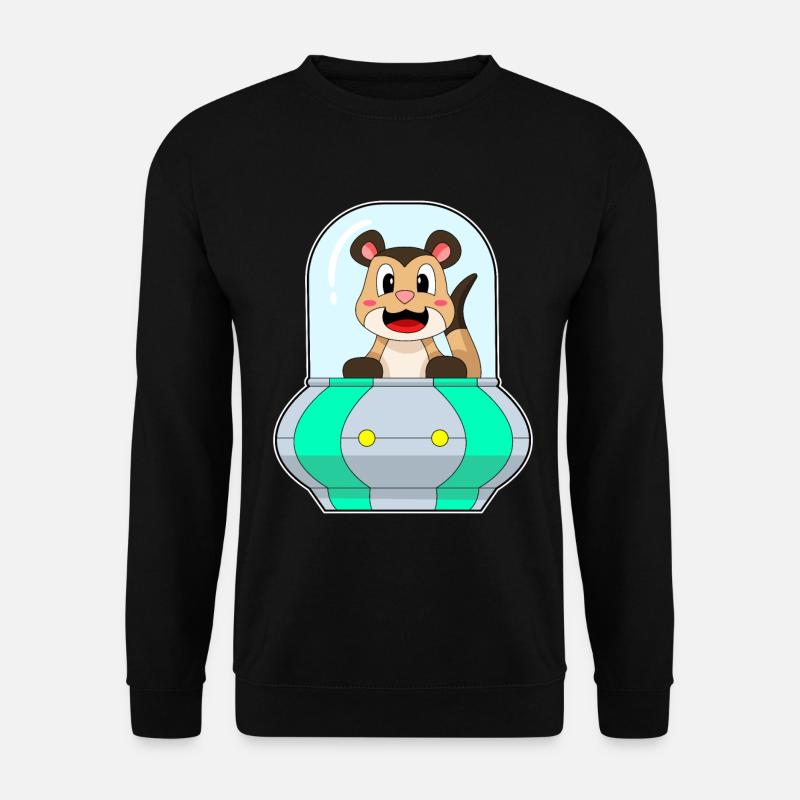Meerkat Spaceship Space - Unisex Sweatshirt - black
