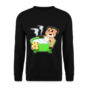 Meerkat Bathing Bathtub - Unisex Sweatshirt - black - Front - Alina (178cm) & Michal (187cm)