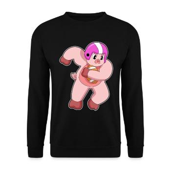 Schwein American Football Sport - Unisex Pullover - Schwarz - Vorne - Alina (178cm) & Michal (187cm)